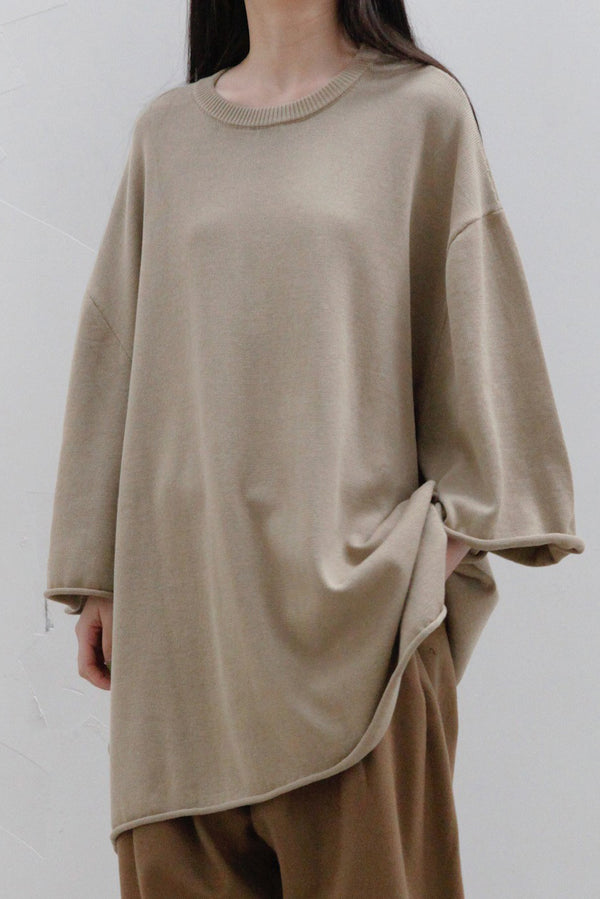 Hed Mayner knitted felt T -shirt SS22_K70_BEG/COT beige